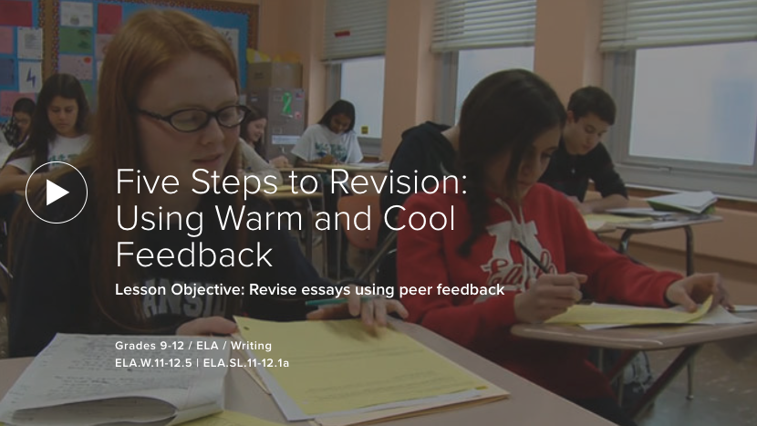 Five Steps to Revision: Using Warm and Cool Feedback
