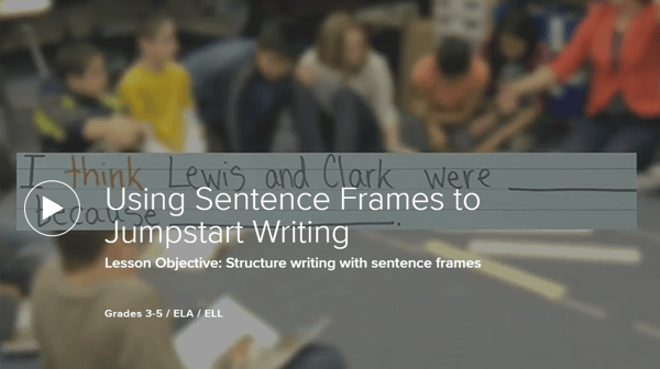 Using Sentence Frames To Writing
