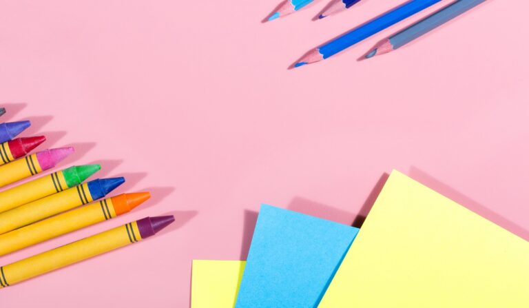 Crayons Pencils Flatlay