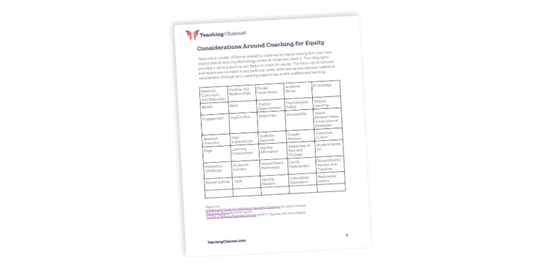 Considerations Around Coaching for Equity | Teaching Channel