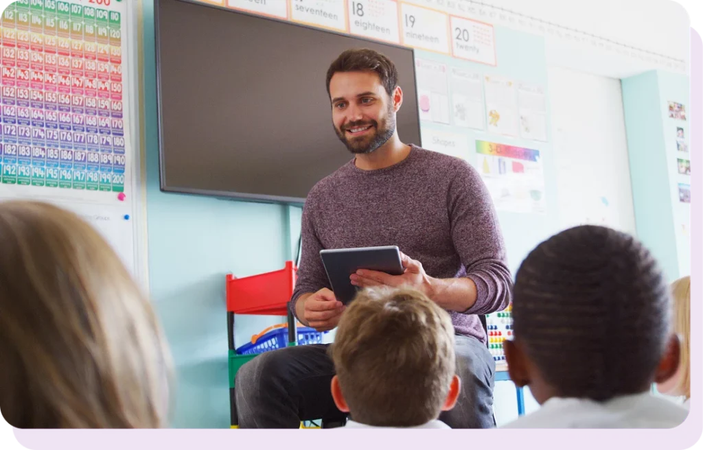 Teacher inspiring class